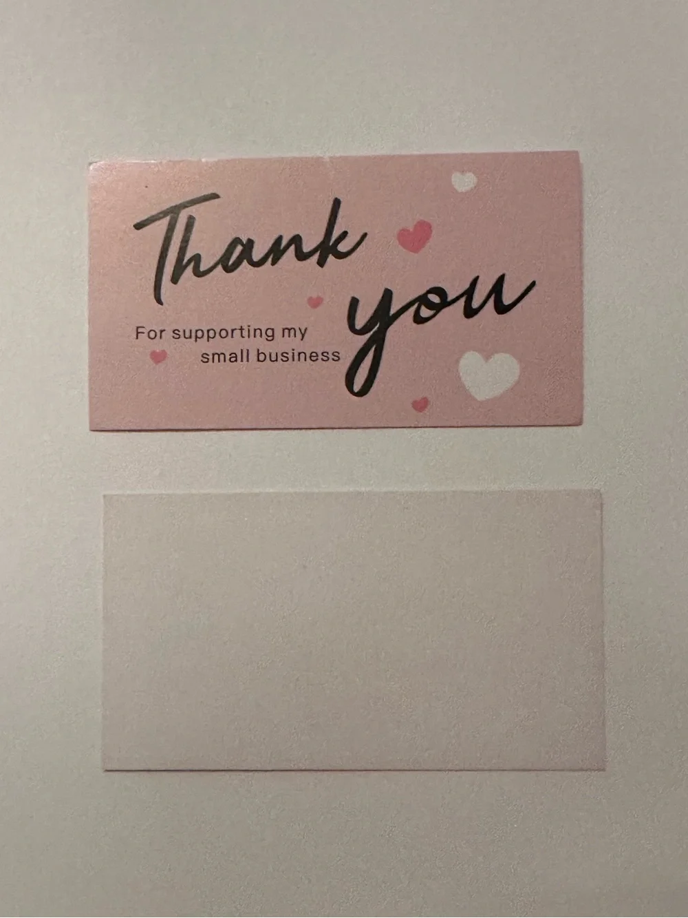 💜 NWT Pink/White Hearts Small Business Thank You Cards (50 Cards)!!